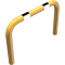 Anti-nudge hoop | steel tube  76 mm | yellow / black | total width: 1000 mm | height above ground: 650 mm | for casting in concrete